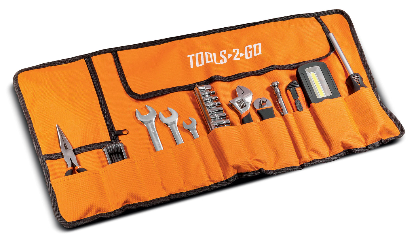 83 Piece Tool Set with Roll-Up Pouch for Motorcycle, Auto, ATV