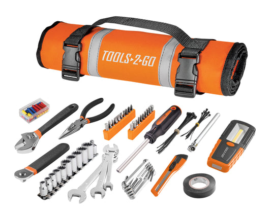 83 Piece Tool Set with Roll-Up Pouch for Motorcycle, Auto, ATV