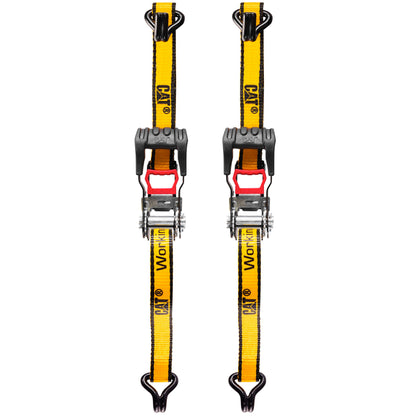 2 Piece 10 Ft. Heavy Duty Ratcheting Tie Down Straps - 1000 Lb.