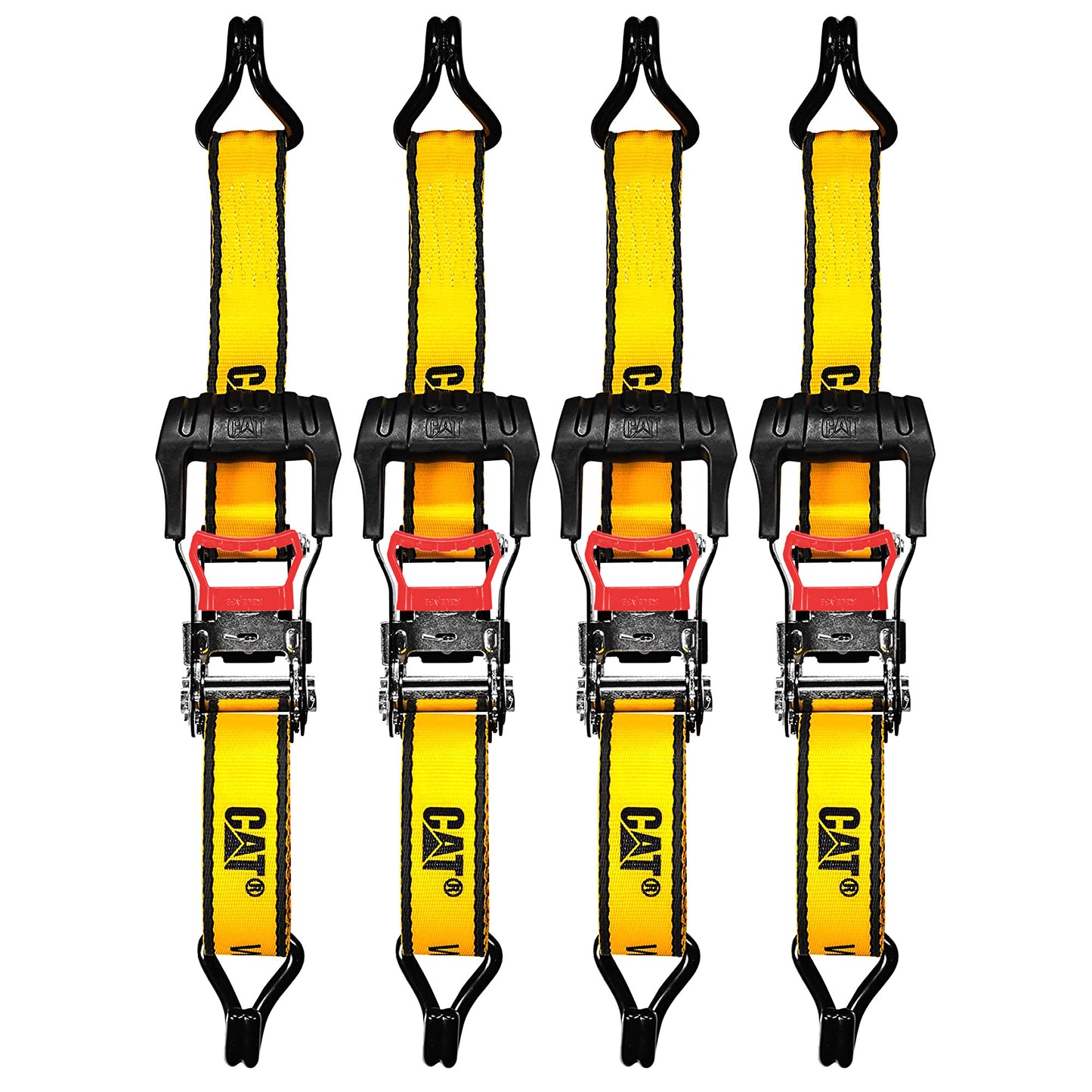 4 Piece 16 Ft. Heavy Duty Ratcheting Tie Down Straps - 1000 Lb.