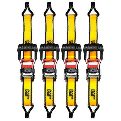 4 Piece 16 Ft. Heavy Duty Ratcheting Tie Down Straps - 1000 Lb.