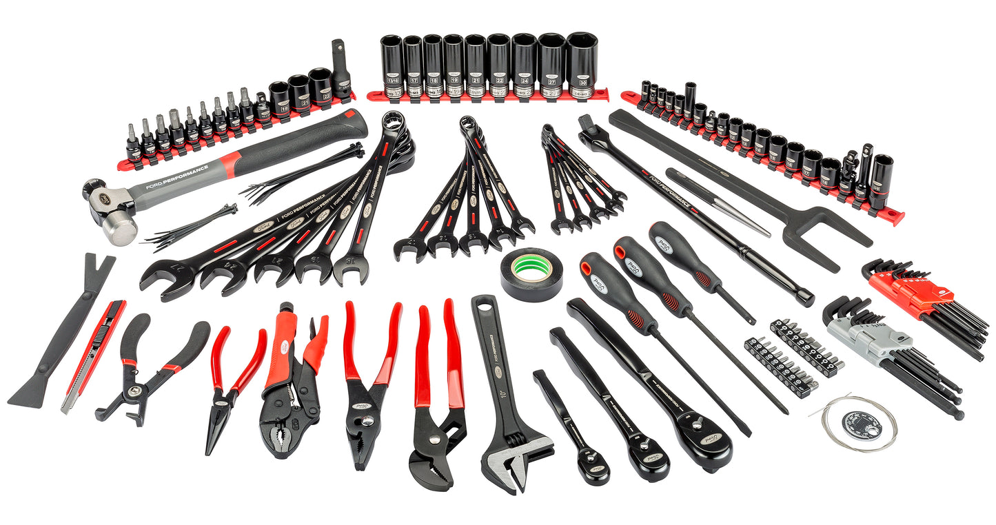Ultimate 122-Piece Ford Performance Toolkit + EVA Foam Trays Bundle