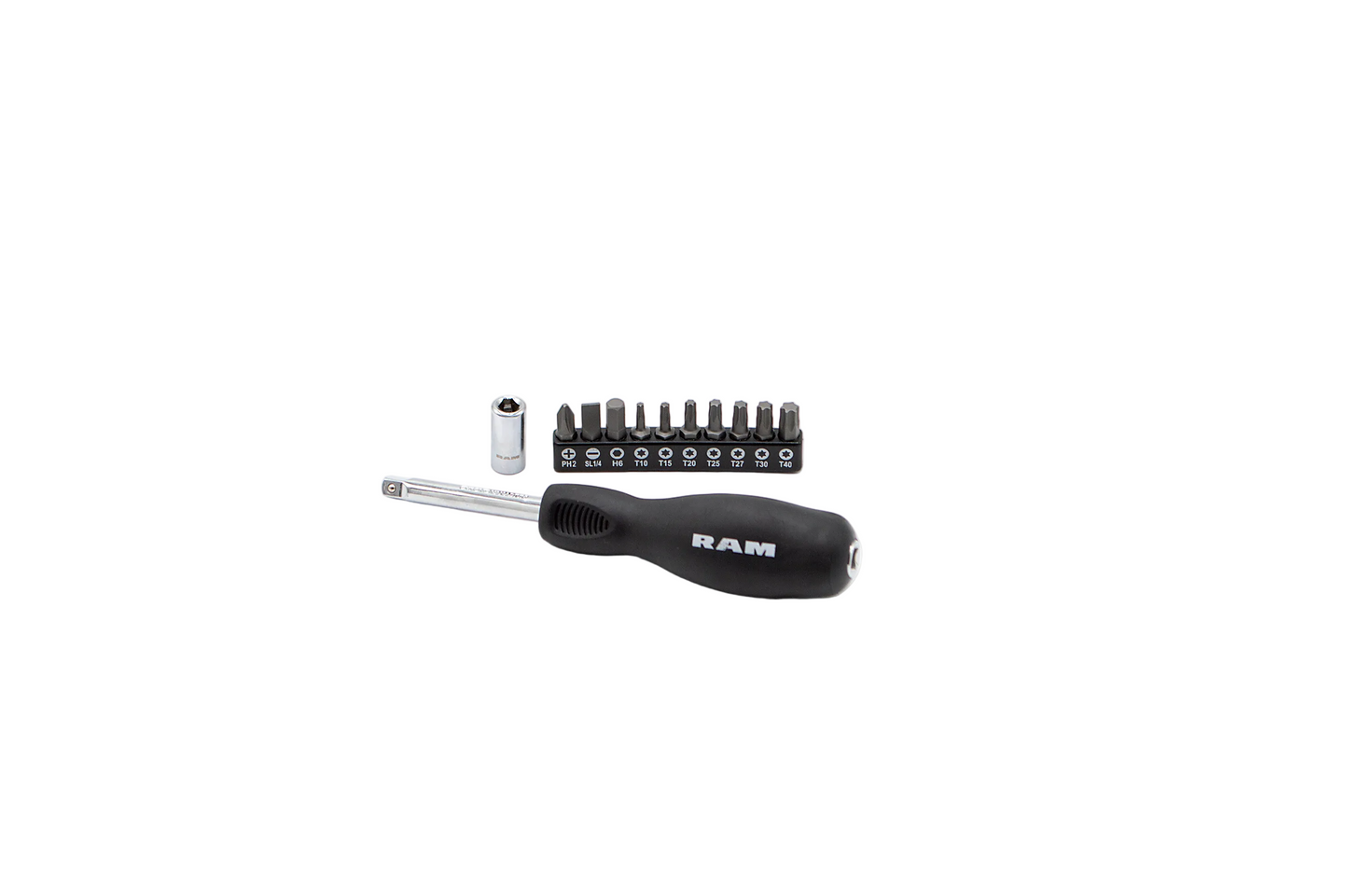 1/4" DR. SPINNER HANDLE w/ BIT COUPLER & 10PC BITS
