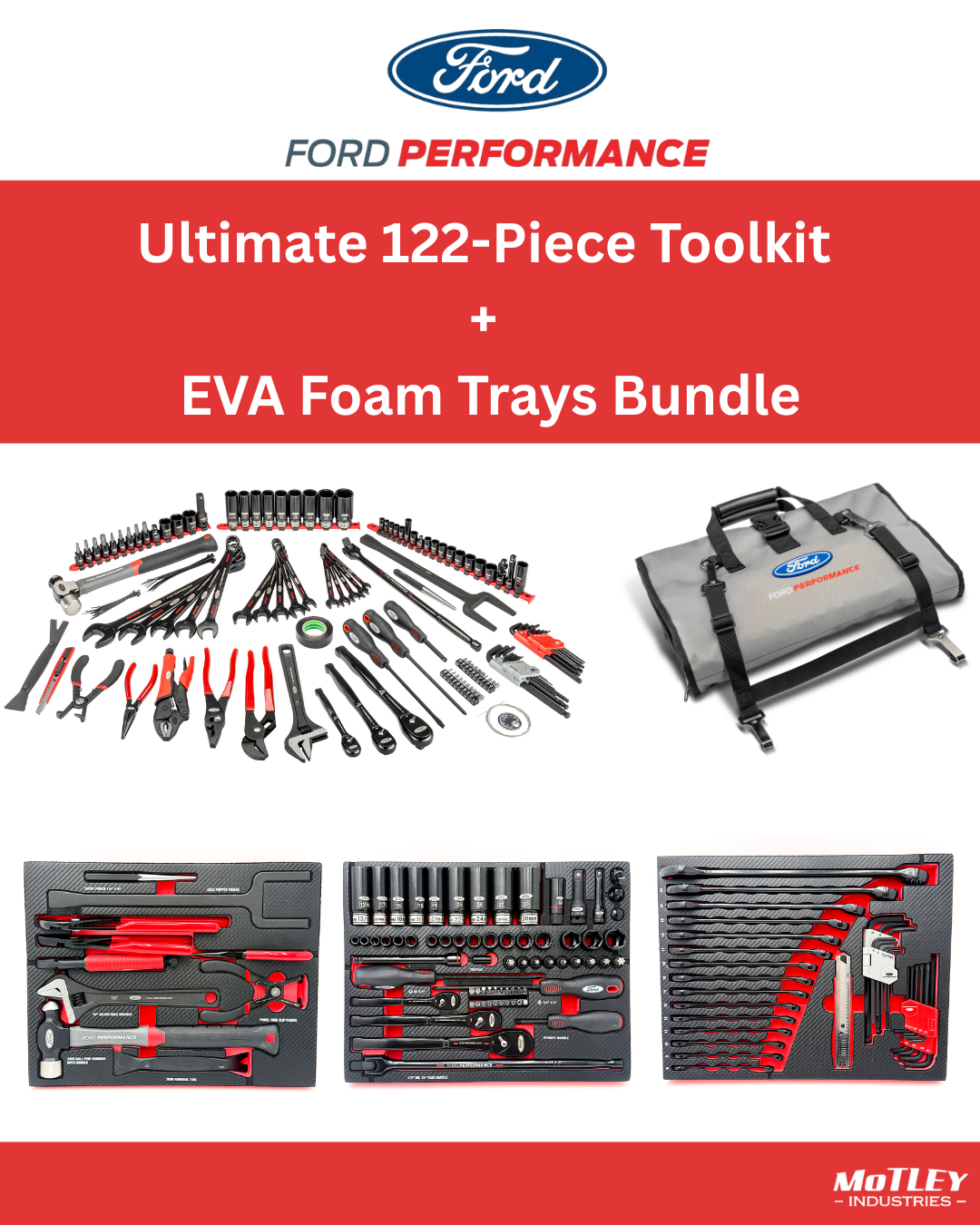 Ultimate 122-Piece Ford Performance Toolkit + EVA Foam Trays Bundle Main image