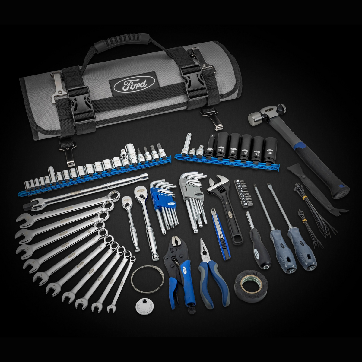 86-Piece Ford Branded Tool Roll Kit Main image