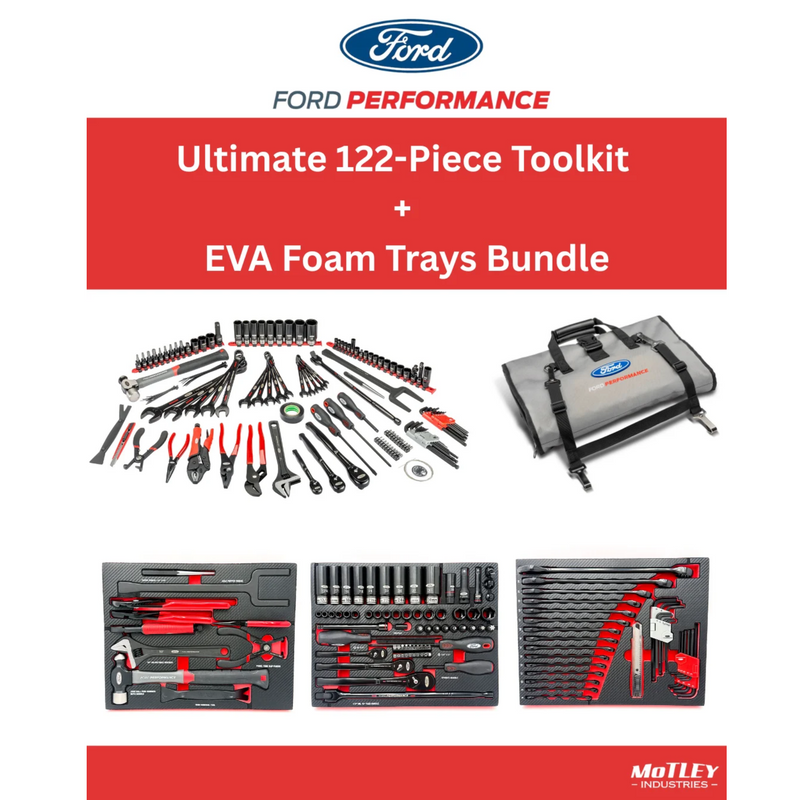 Ultimate 122-Piece Ford Performance Toolkit + EVA Foam Trays Bundle