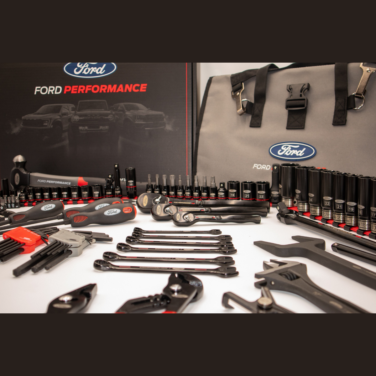 Ultimate 122-Piece Ford Performance Toolkit + EVA Foam Trays Bundle